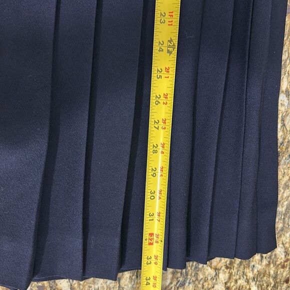 JH Collectibles Vintage Navy A-Line Pleated Midi Skirt Size 8 - Picture 8 of 8